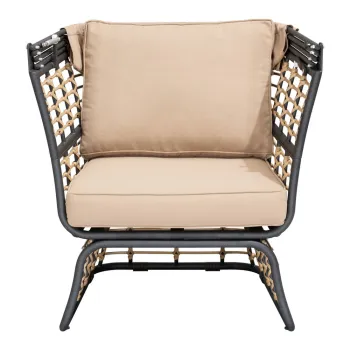 Fotoliu de gradina bej din metal Paros - Garden Pleasure imagine