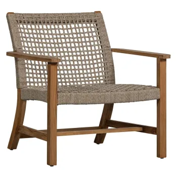 Fotoliu de gradina bej/in culoare naturala din lemn masiv Copper - Exotan imagine