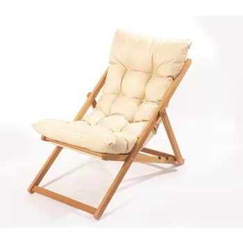 Fotoliu de gradina crem din lemn masiv - Floriane Garden imagine