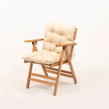 Fotoliu de gradina crem/natural din lemn - Floriane Garden imagine