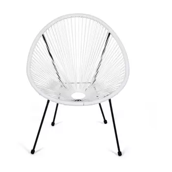 Fotoliu de gradina din ratan artificial Bonami Selection Avocado, alb imagine