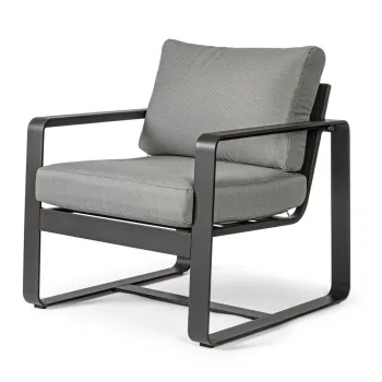 Fotoliu de gradina gri din metal Merrigan - Bizzotto imagine