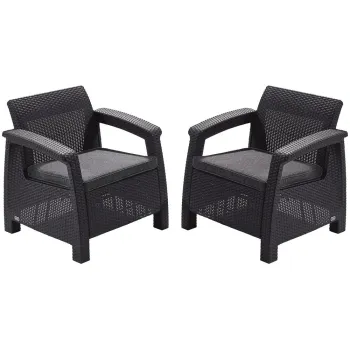 Fotoliu de gradina gri inchis Corfu - Keter imagine