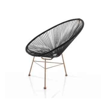 Fotoliu de gradina negru din ratan artificial Numana - Tomasucci imagine