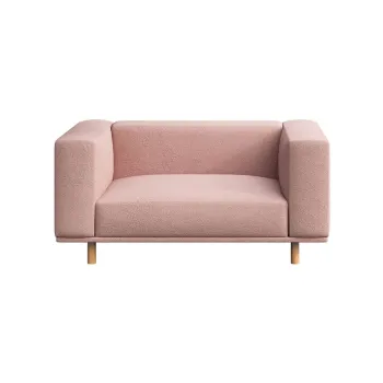 Fotoliu de relaxare roz cu tapiterie boucle Kukumo - Ame Yens imagine