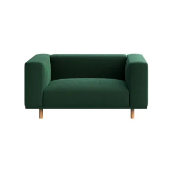 Fotoliu de relaxare verde inchis cu tapiterie din catifea Kukumo - Ame Yens imagine