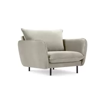 Fotoliu din catifea Cosmopolitan Design Vienna, bej imagine