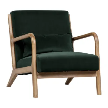 Fotoliu din catifea WOOOD Mark, verde inchis imagine