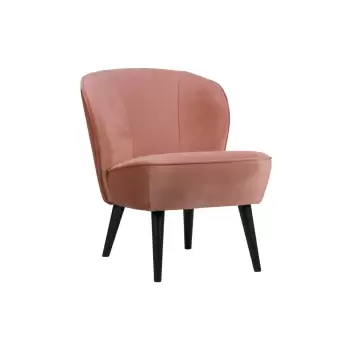 Fotoliu din catifea WOOOD Sara, roz imagine