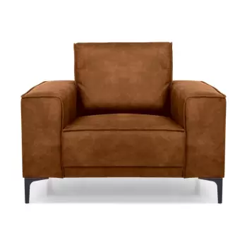 Fotoliu din imitatie piele Scandic Copenhagen Preston, maro coniac imagine