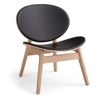 Fotoliu din lemn de stejar cu tapiterie din piele Findahl Hammel One imagine