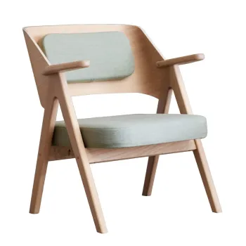 Fotoliu din lemn de stejar Findahl Hammel Me Tube, verde deschis imagine