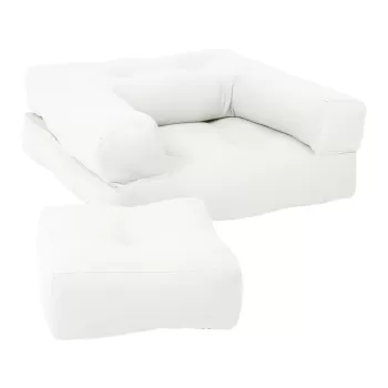 Fotoliu extensibil pentru copii cu taburet Karup Design Mini Cube Creamy imagine