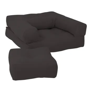 Fotoliu extensibil pentru copii cu taburet Karup Design Mini Cube Dark Grey imagine