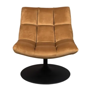 Fotoliu galben mustar cu tapiterie din catifea Bar - Dutchbone imagine