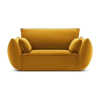 Fotoliu galben mustar cu tapiterie din catifea Vanda - Mazzini Sofas imagine