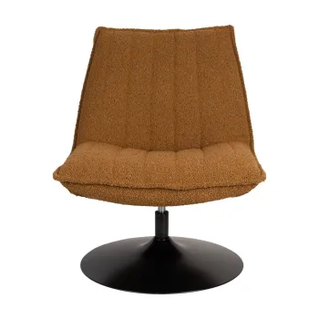 Fotoliu galben ocru cu tapiterie din stofa boucle Jax - White Label imagine