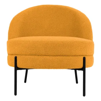 Fotoliu galben ocru cu tapiterie din tesatura boucle Noble - Leitmotiv imagine