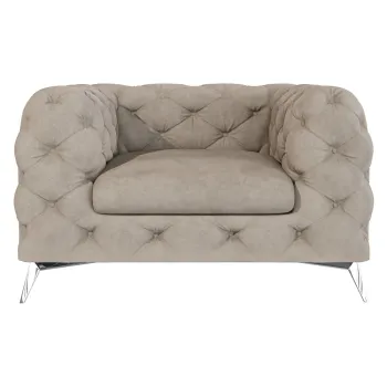 Fotoliu grej cu tapiterie din catifea Chelsea - Ropez imagine