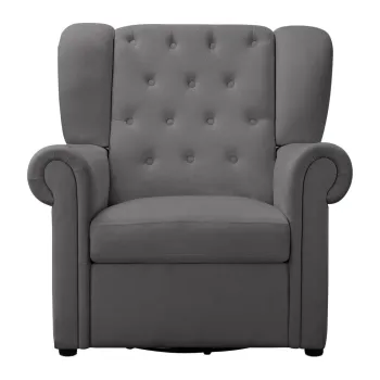 Fotoliu gri balansoar/chesterfield cu tapiterie din catifea Lillyse - Storaa imagine