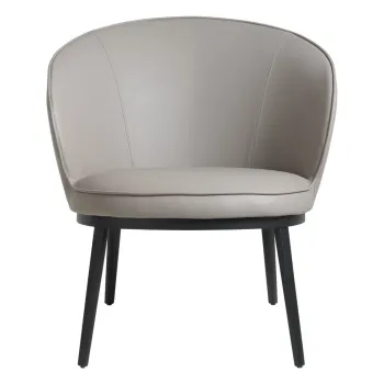 Fotoliu gri/bej cu tapiterie din imitatie de piele Gain - Unique Furniture imagine