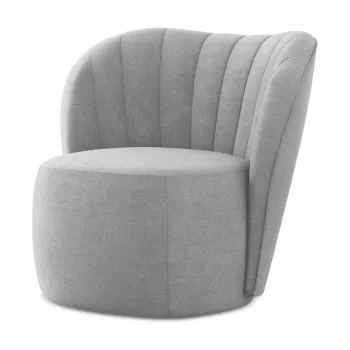 Fotoliu gri cu tapiE>erie din chenille Keloa aEURMakamii imagine