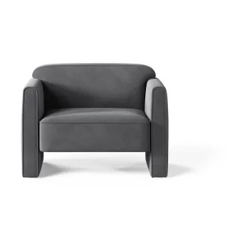 Fotoliu gri cu tapiterie din catifea Abby - Micadoni imagine