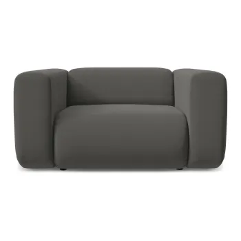 Fotoliu gri cu tapiterie din catifea Ekahi - Makamii imagine