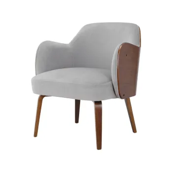 Fotoliu gri cu tapiterie din catifea Haruko - Storaa imagine