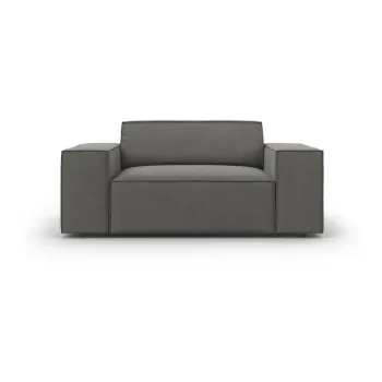 Fotoliu gri cu tapiterie din catifea Jodie - Micadoni Home imagine