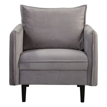 Fotoliu gri cu tapiterie din catifea Juli - Ropez imagine