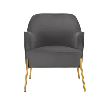 Fotoliu gri cu tapiterie din catifea Runa - Storaa imagine