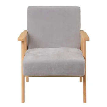 Fotoliu gri cu tapiterie din chenille Vintage - Casa Seleccion imagine