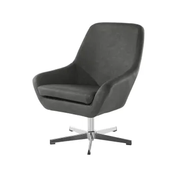 Fotoliu gri cu tapiterie din imitatie de piele Naomi - Storaa imagine