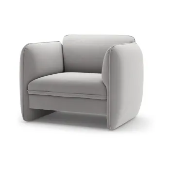 Fotoliu gri deschis cu tapiE>erie din catifea Georgia aEURMicadoni imagine