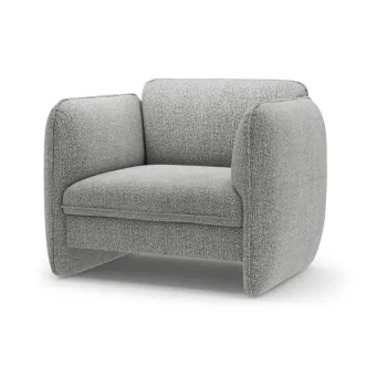 Fotoliu gri deschis cu tapiE>erie din chenille Georgia aEURMicadoni imagine