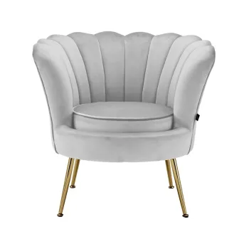 Fotoliu gri deschis cu tapiterie din catifea Kelsey - Storaa imagine