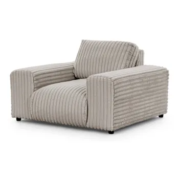 Fotoliu gri deschis cu tapiterie din catifea reiata Justin - Ropez imagine