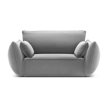 Fotoliu gri deschis cu tapiterie din catifea Vanda - Mazzini Sofas imagine