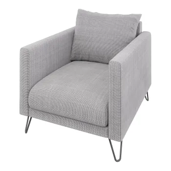 Fotoliu gri deschis cu tapiterie din chenille Freya - Ropez imagine