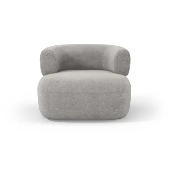Fotoliu gri deschis cu tapiterie din stofa boucle Jenny - Micadoni Home imagine