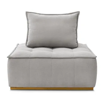 Fotoliu gri deschis cu tapiterie din tesatura boucle Elisa - Bobochic Paris imagine