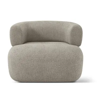 Fotoliu gri deschis cu tapiterie din tesatura boucle Jenny - Micadoni Home imagine