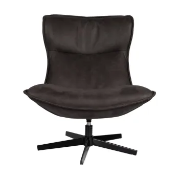 Fotoliu gri inchis cu tapiterie din catifea John - White Label imagine