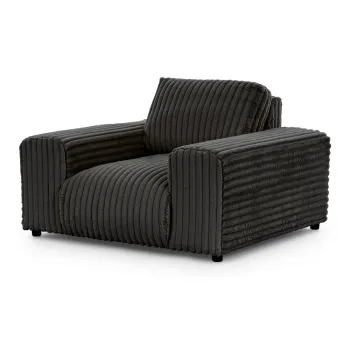 Fotoliu gri inchis cu tapiterie din catifea reiata Justin - Ropez imagine