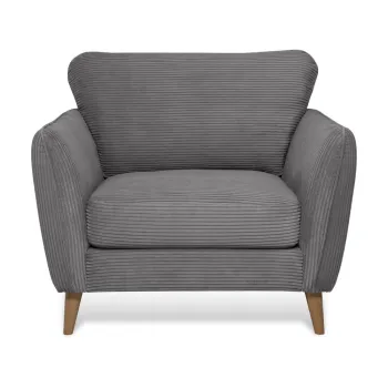 Fotoliu gri inchis cu tapiterie din catifea reiata Paris - Scandic imagine