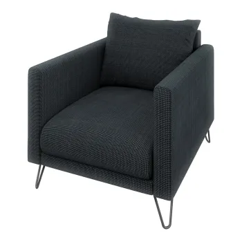 Fotoliu gri inchis cu tapiterie din chenille Freya - Ropez imagine