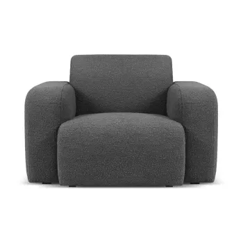 Fotoliu gri inchis cu tapiterie din stofa boucle Molino - Micadoni Home imagine