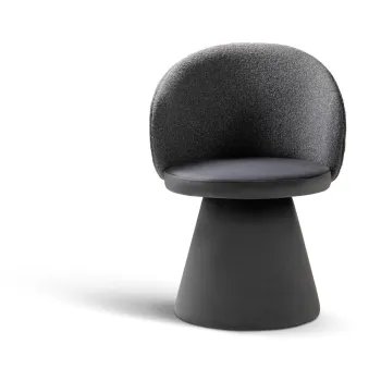 Fotoliu gri inchis cu tapiterie din tesatura boucle Inez - Micadoni Home imagine