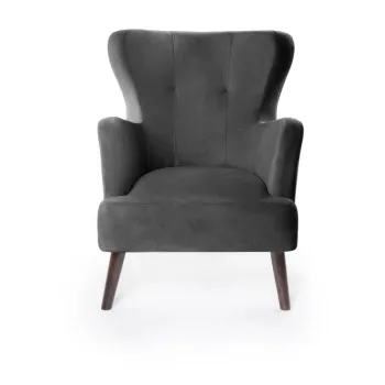 Fotoliu gri inchis wing cu tapiterie din catifea Noemye - Bonami Selection imagine